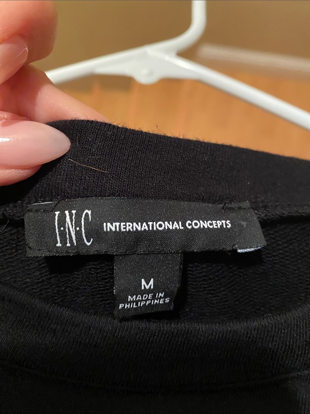 Inc Long Sleeve sweatshirt with Glitter Star Shoulder Accents Med - Picture 2 of 3